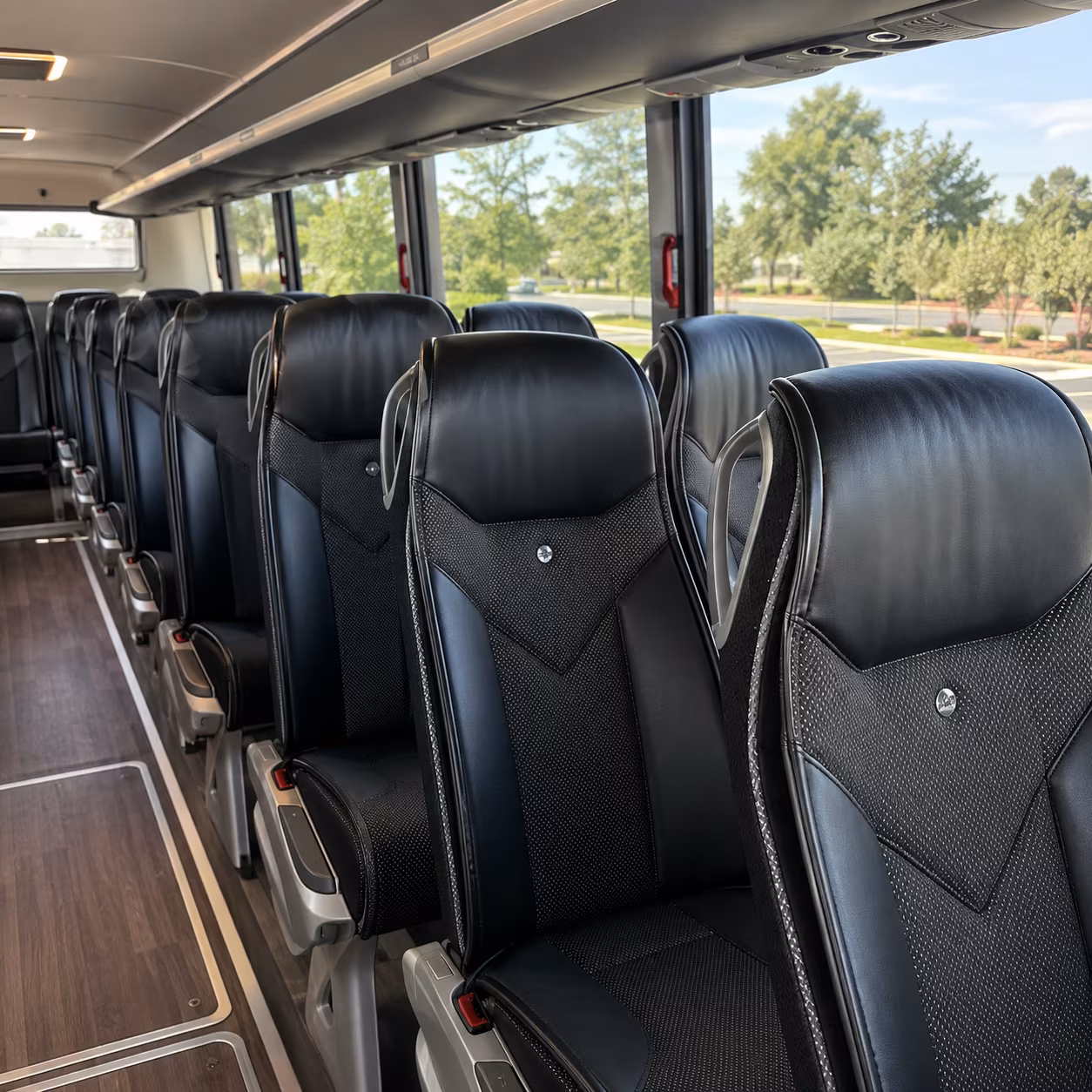 redding charter bus services inside